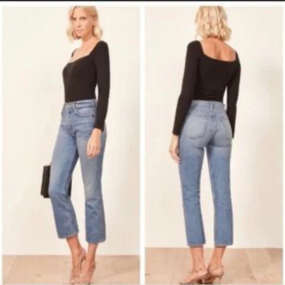 Reformation jord kick flare fly Antique Straight Leg Jeans - Picture 3 of 10